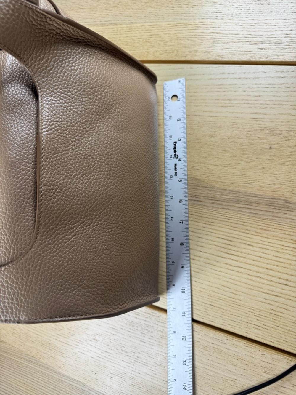 Cuyana Double Loop Cappuccino Pebbled Italian Leather Shoulder Bag Made in Italy - Picture 3 of 12
